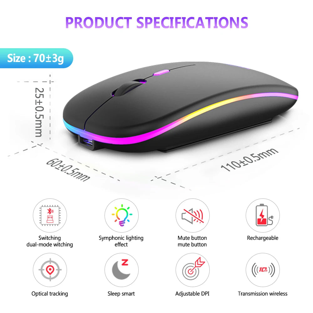 Wireless Mouse Bluetooth and 2.4GHz