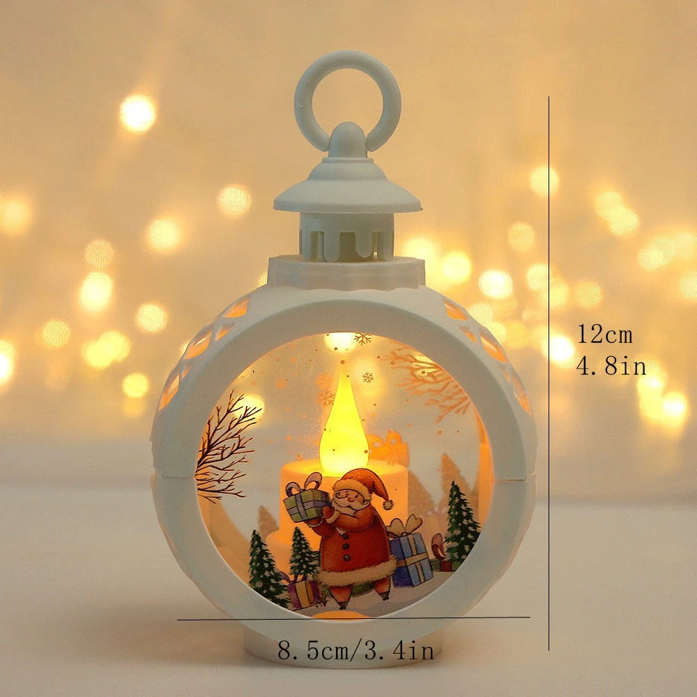 Portable Lantern Santa Claus Xmas