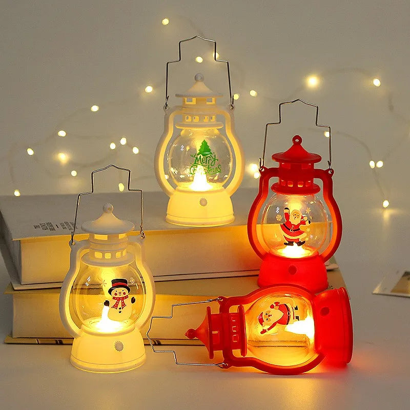 Portable Lantern Santa Claus Xmas