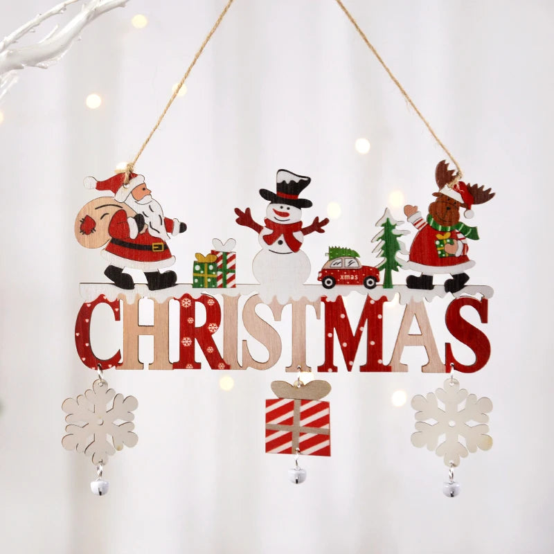 Gnome Santa Claus Wooden Hanging Ornament