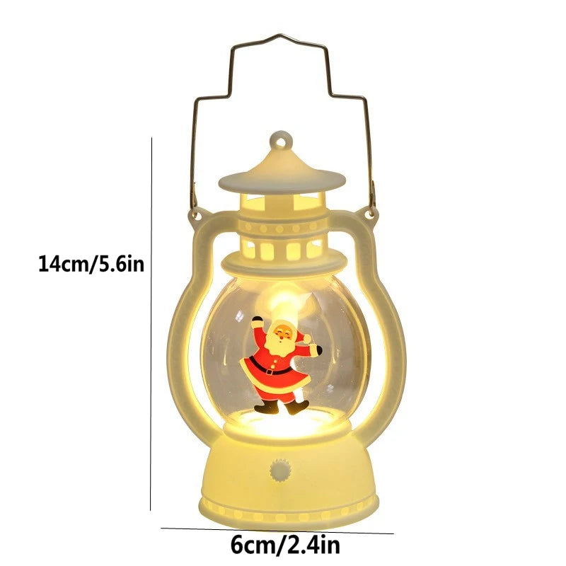 Portable Lantern Santa Claus Xmas