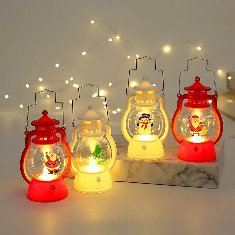 Portable Lantern Santa Claus Xmas