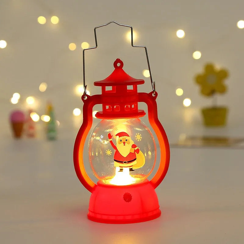 Portable Lantern Santa Claus Xmas