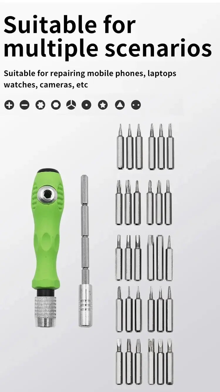 Mini 32-in-1 Precision Screwdriver Set Magnetic Phillips Bits