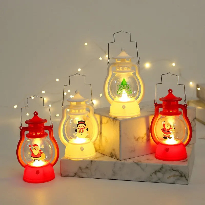 Portable Lantern Santa Claus Xmas