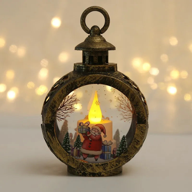 Portable Lantern Santa Claus Xmas